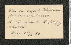 Nachlass Franz Steindachner, Visitenkarte von Eduard Brückner an Franz Steindachner (15.06.1914), Inv.Nr. 59.01, Seite 2